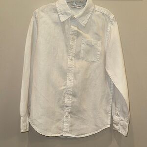 Janie and Jack Linen White Button Down Shirt